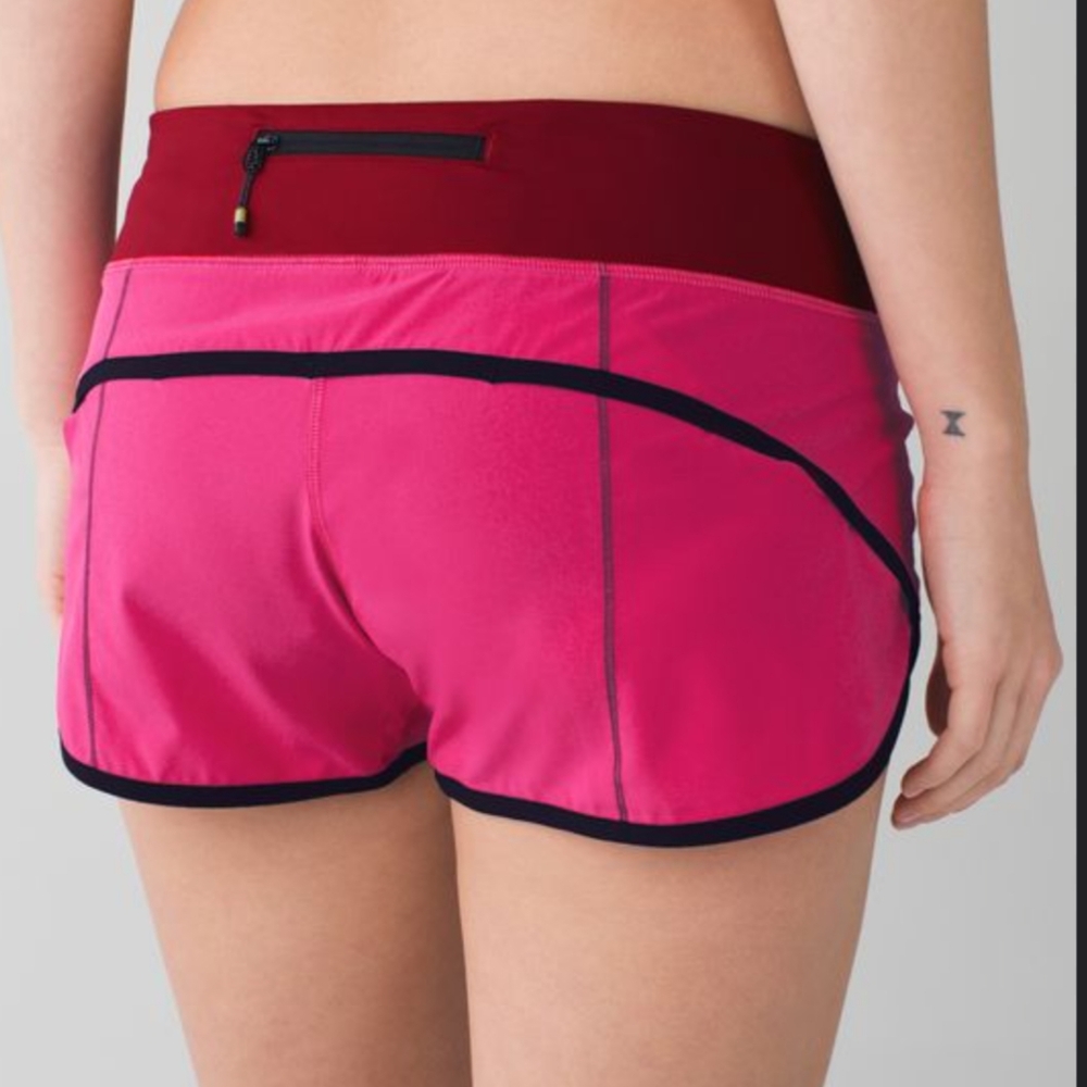 Lululemon Run Speed Athletic Shorts Hot Pink Purple Magenta 2.5” Size 6